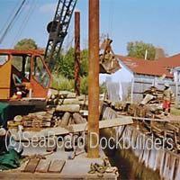 Our crane helps us to build bulkheads, docks, piers, etc. 