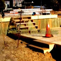 steps as a connection to the pier