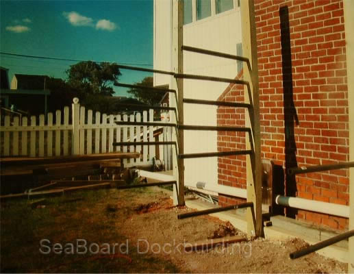 wooden kayak rack